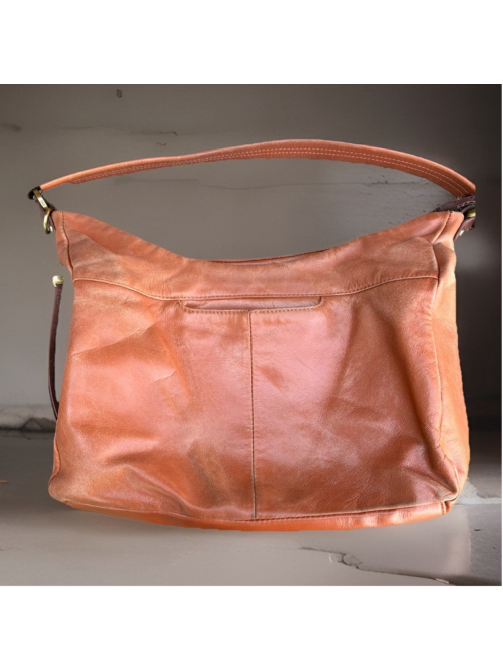 Hobo Leather Shoulder Bag/Pocketbook -Zipper Top-zippered Inside Pocket-